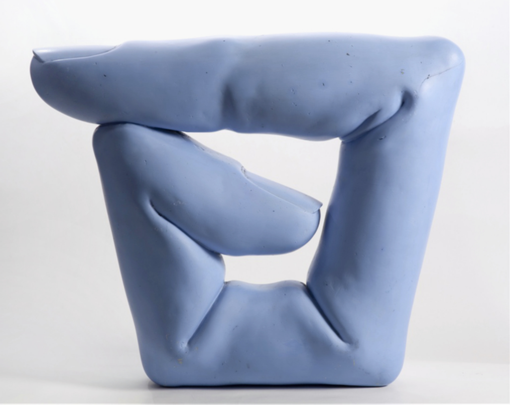 Blue Thinker (Rodin Theme), 1971, painted plastic, height 42 cm. Kimmo Kaivanto Foundation. Image: Kimmo Koskela